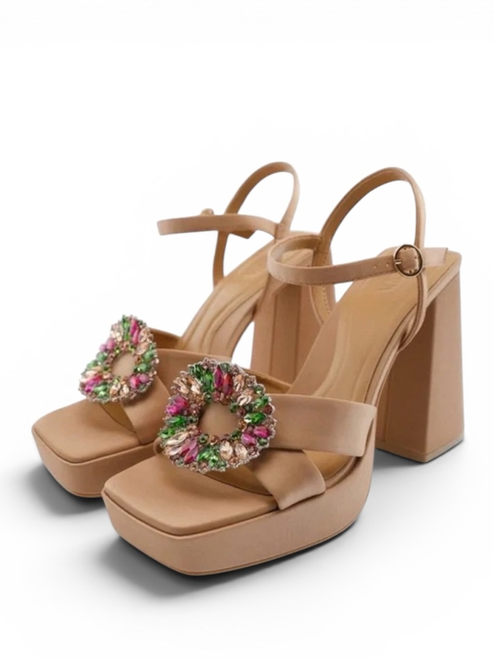 Zara Rhinestone Embellished Platform Heels